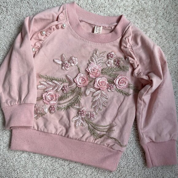 Floral spring sweatshirt for toddler girl - Picture 1 of 4